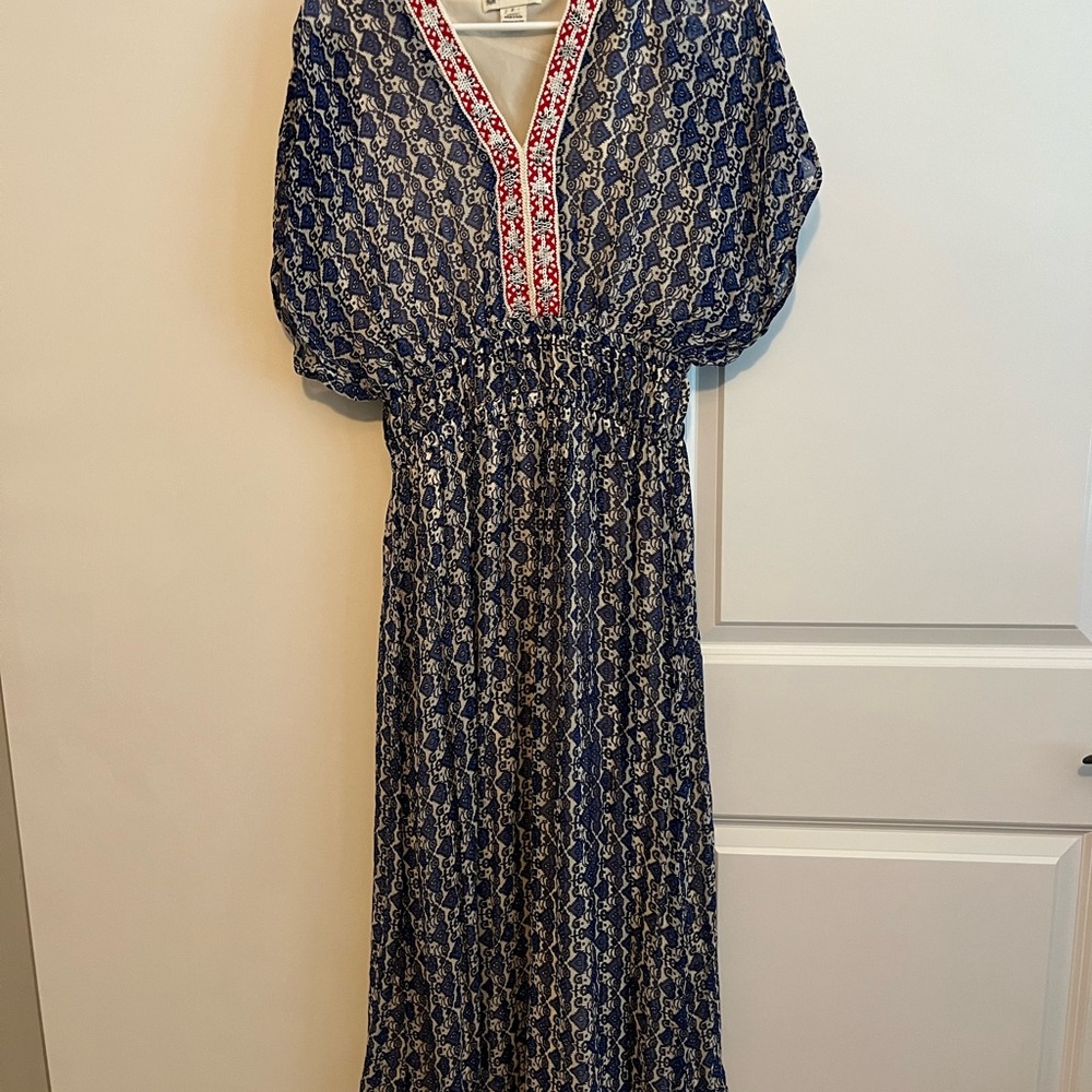 ANTHROPOLOGIE ODA EMBROIDERED MAXI DRESS by VINEET BAHL Size 2